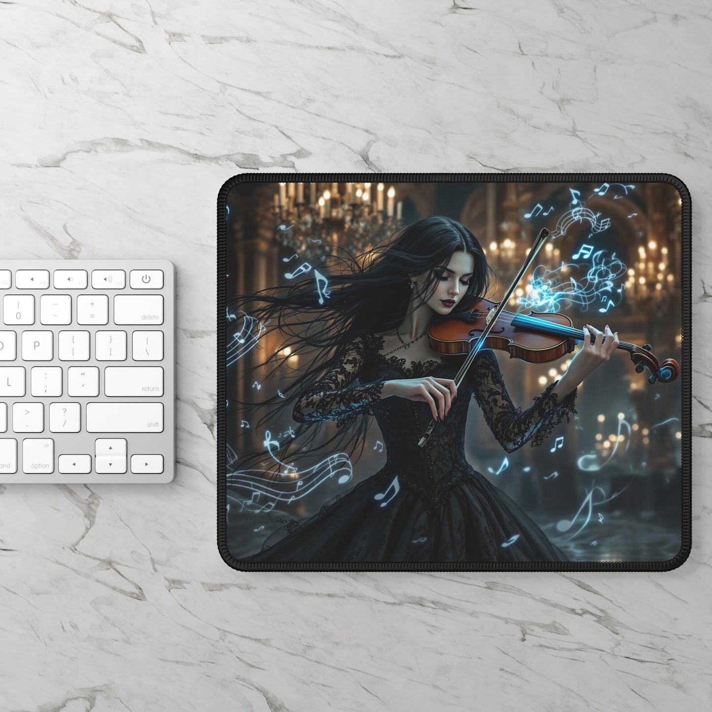 Enchanting Violinist Gaming Mouse Pad - Stylish Desk Accessory for Gamers and Music Lovers