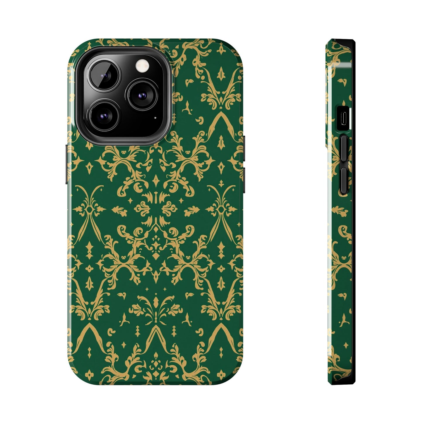 Elegant Damask Green Tough Phone Case