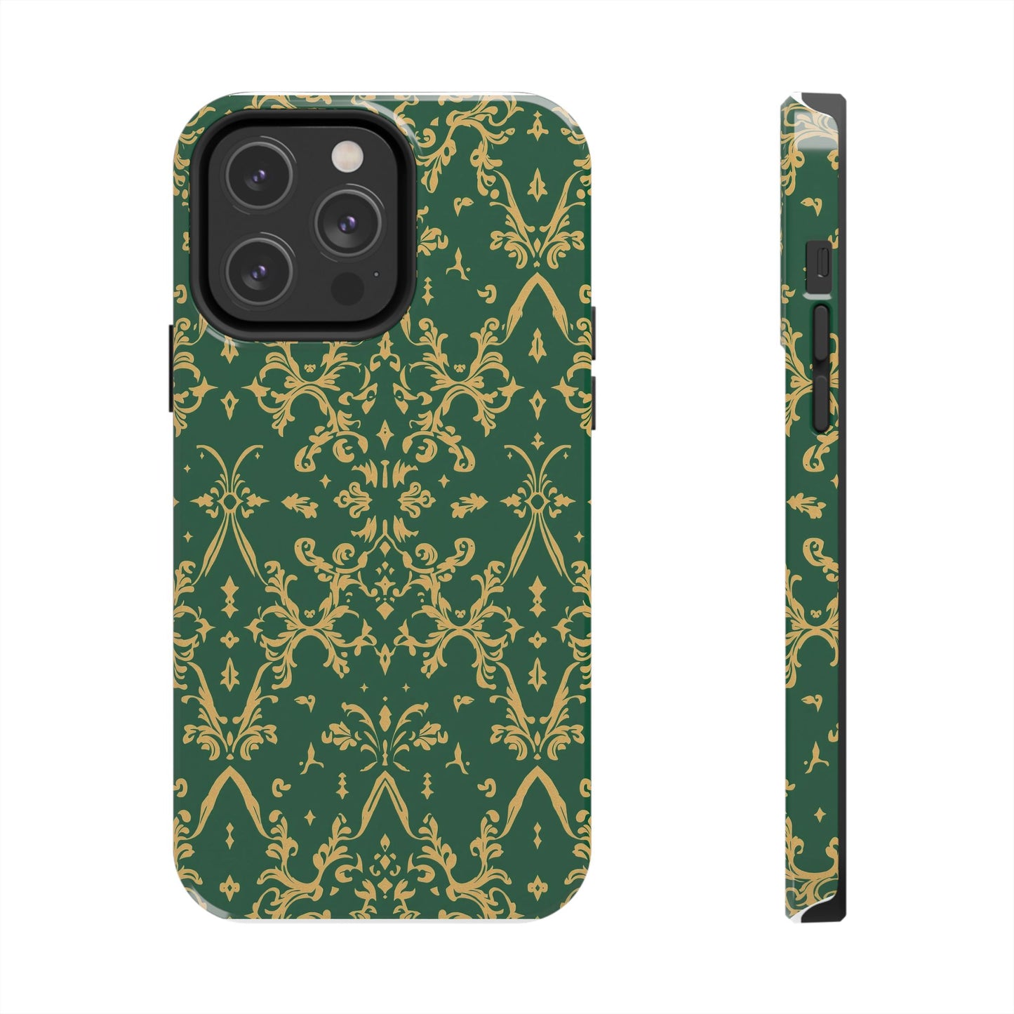 Elegant Damask Green Tough Phone Case