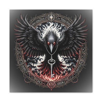 Raven Key Canvas Art - Dark Fantasy Wall Decor