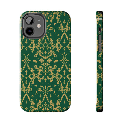 Elegant Damask Green Tough Phone Case