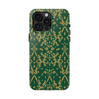 Elegant Damask Green Tough Phone Case