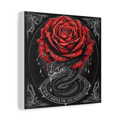 Gothic Rose Snake Canvas Art – Dark Fantasy Wall Decor