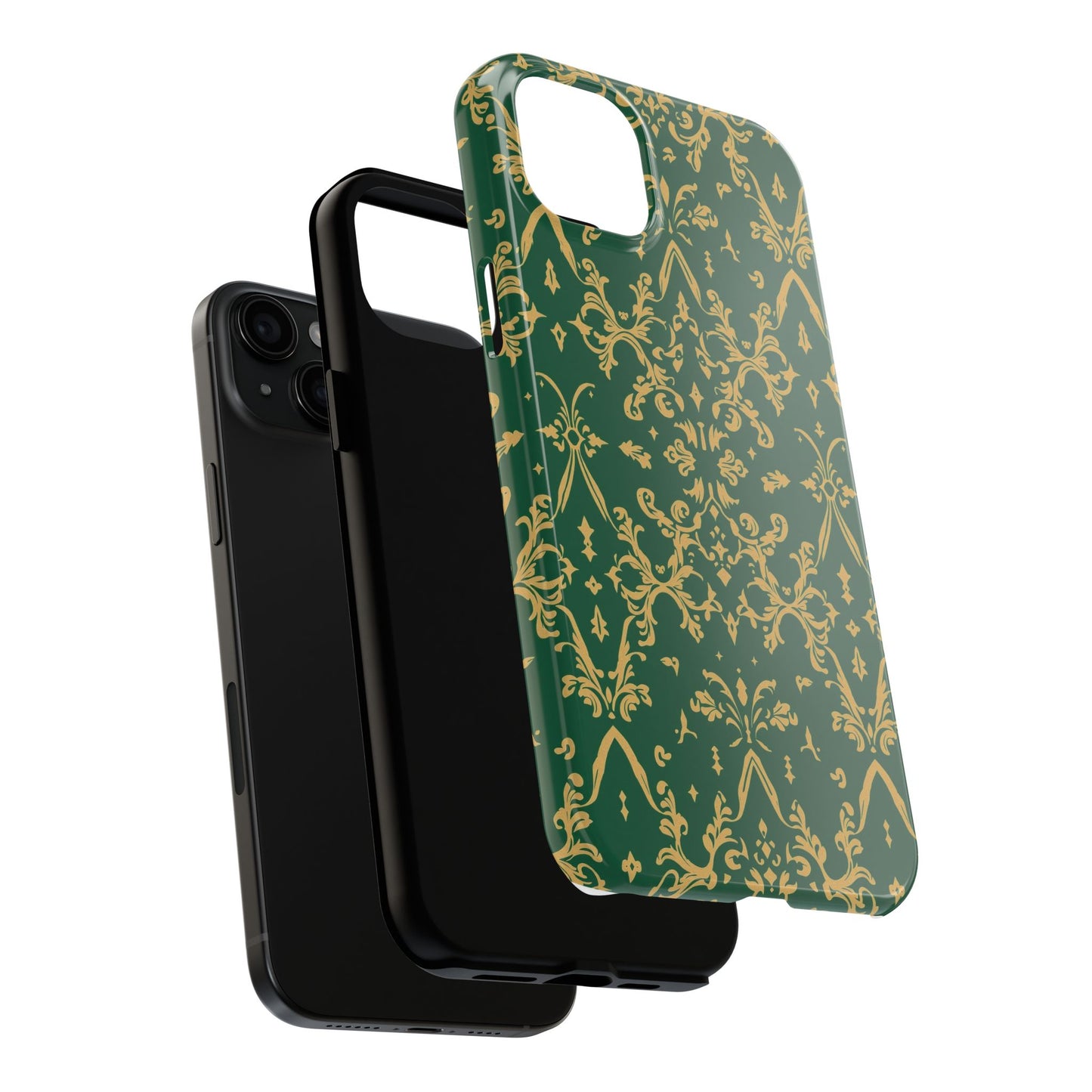 Elegant Damask Green Tough Phone Case