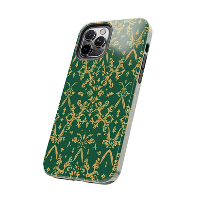 Elegant Damask Green Tough Phone Case