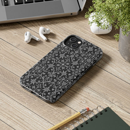 Elegant Floral Tough Phone Case - Durable Protection with Stylish Design