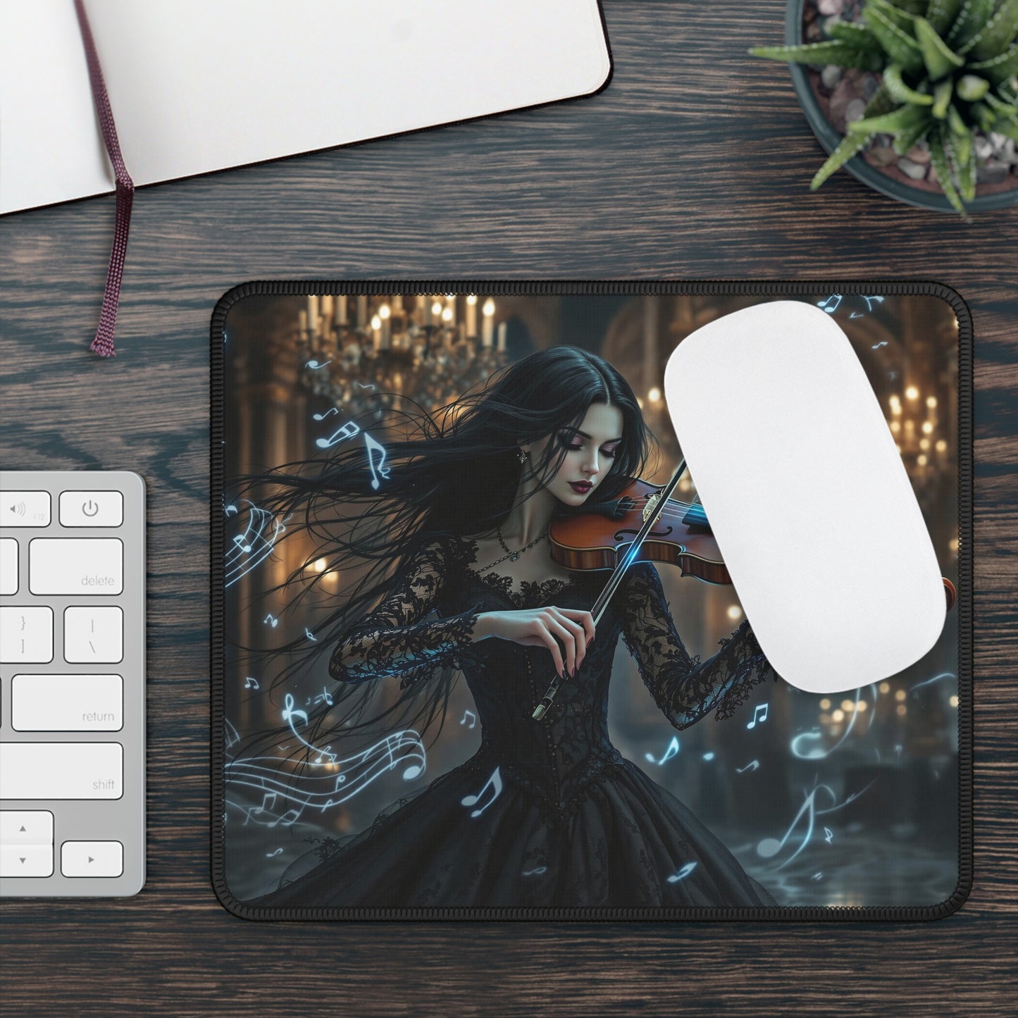 Enchanting Violinist Gaming Mouse Pad - Stylish Desk Accessory for Gamers and Music Lovers