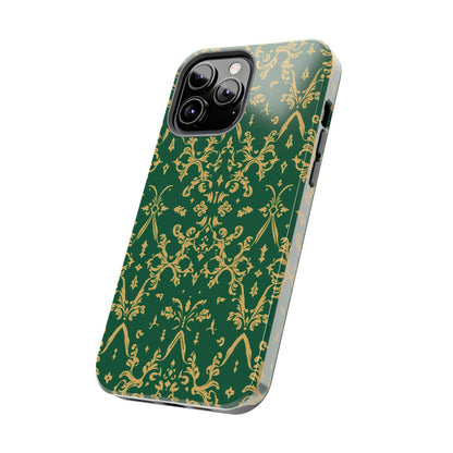 Elegant Damask Green Tough Phone Case