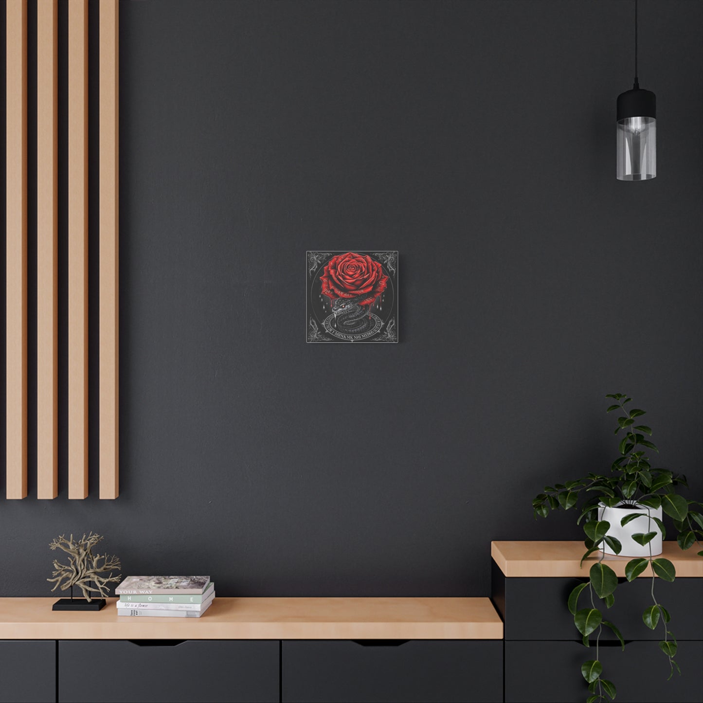 Gothic Rose Snake Canvas Art – Dark Fantasy Wall Decor