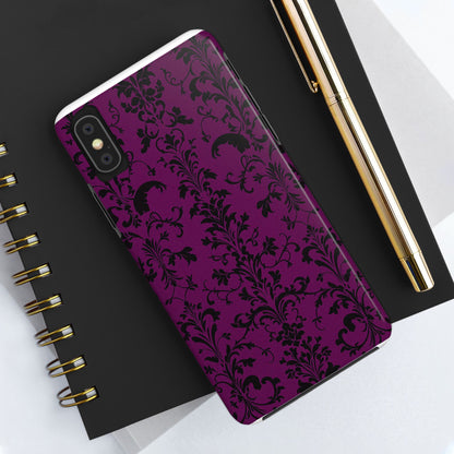 Elegant Damask Tough Phone Cases for Protection and Style