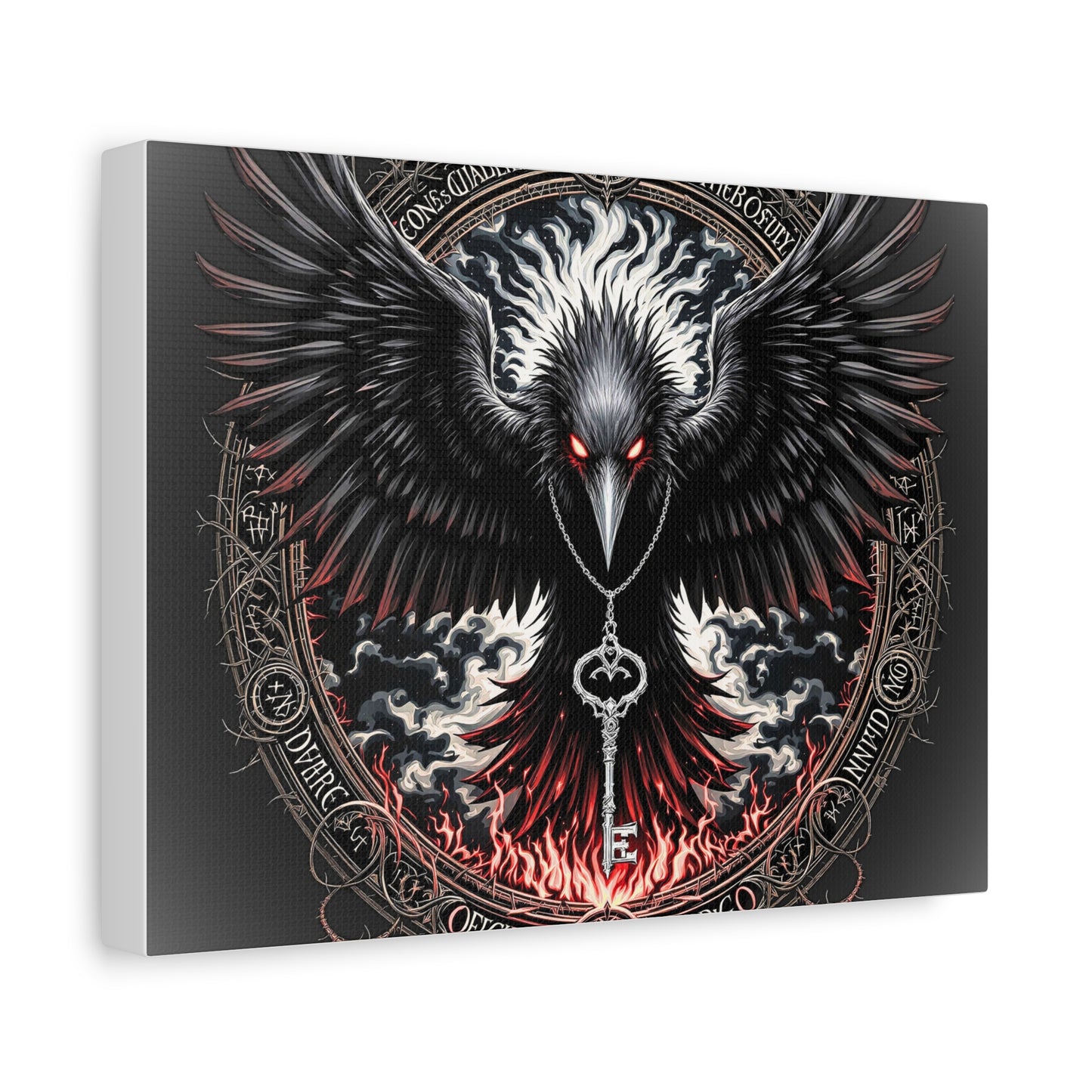 Raven Key Canvas Art - Dark Fantasy Wall Decor