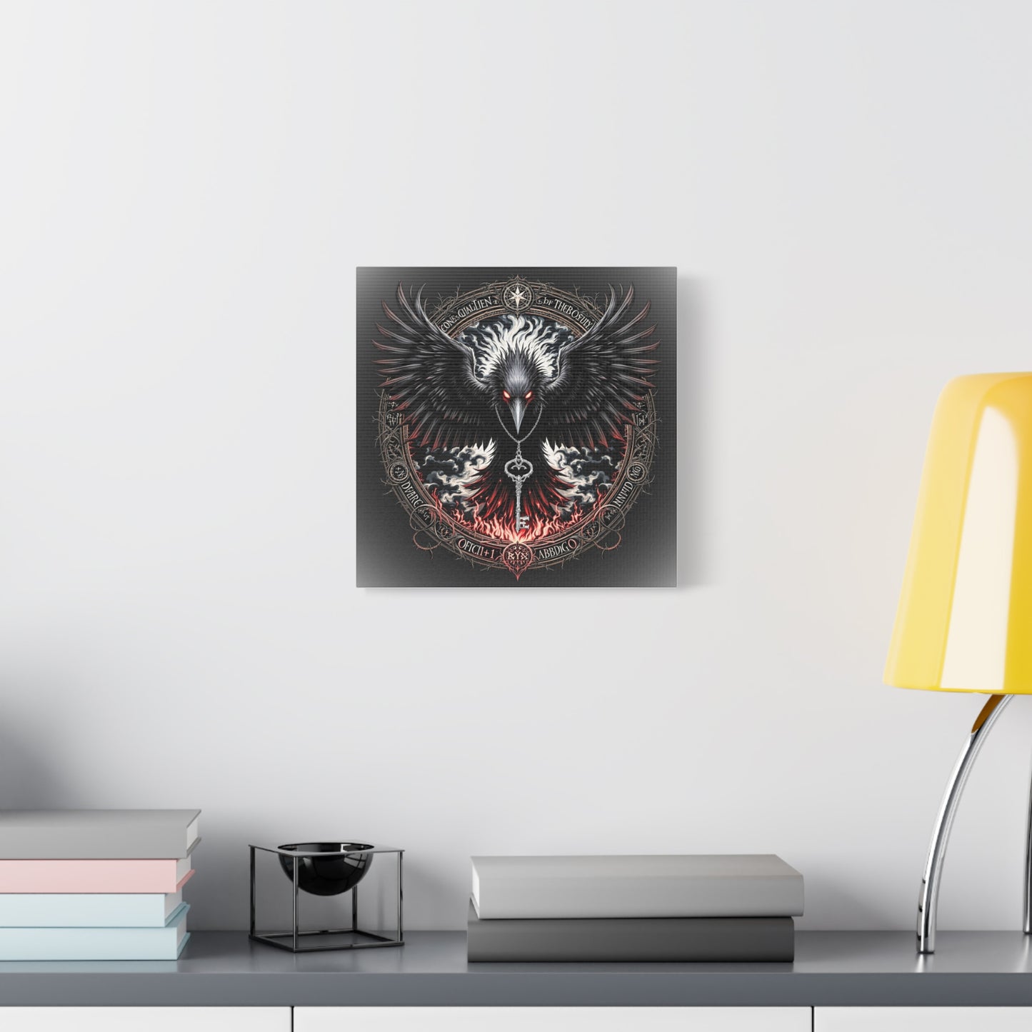 Raven Key Canvas Art - Dark Fantasy Wall Decor