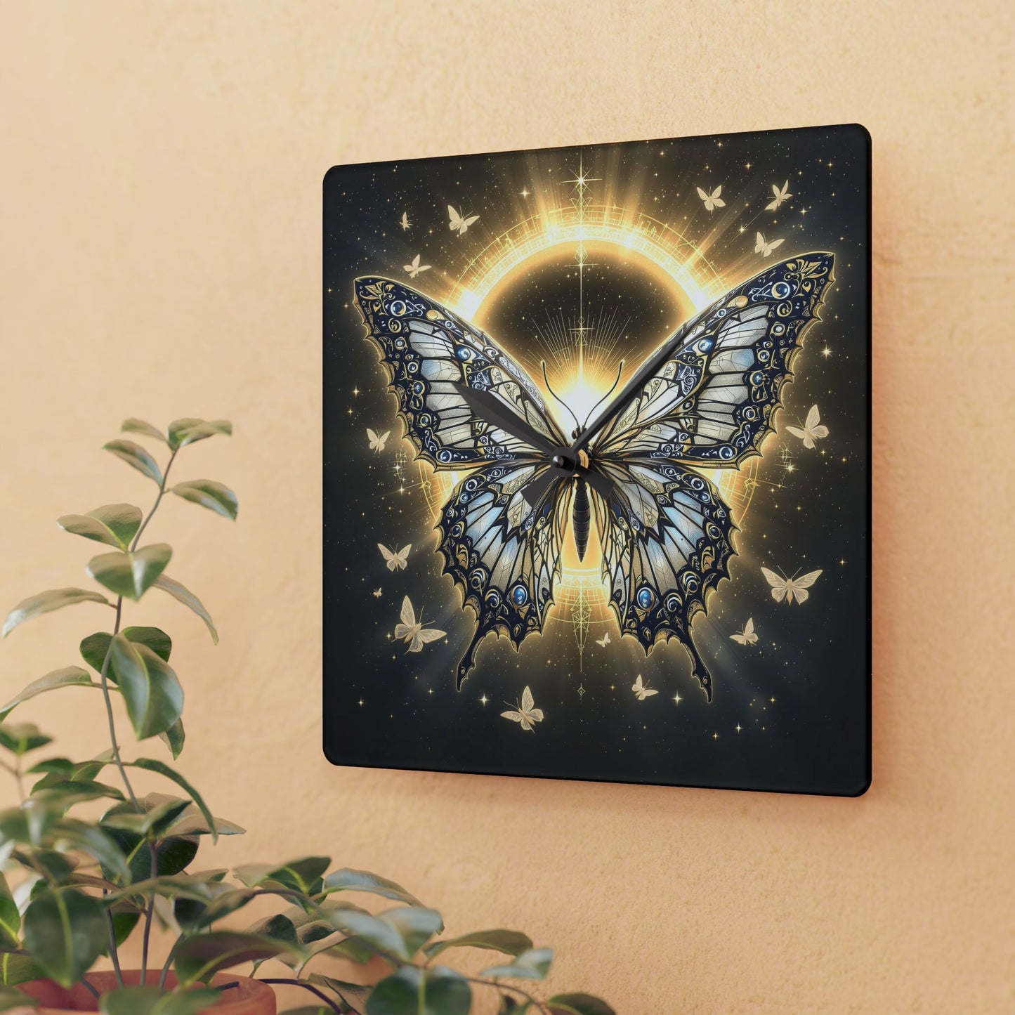 Elegant Butterfly Acrylic Wall Clock | Modern Home Decor