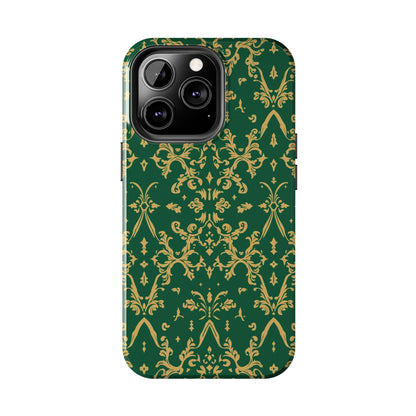 Elegant Damask Green Tough Phone Case