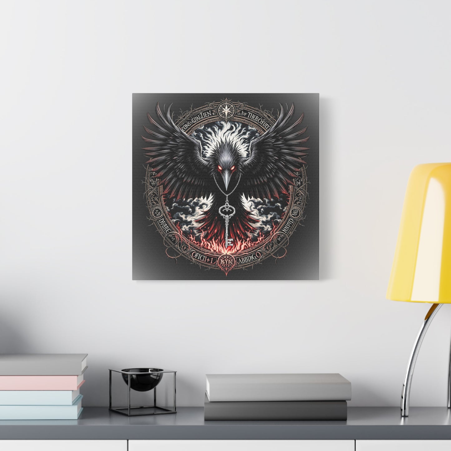 Raven Key Canvas Art - Dark Fantasy Wall Decor