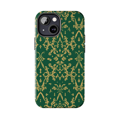 Elegant Damask Green Tough Phone Case