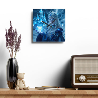 Magical Ice Queen Acrylic Wall Clock - Enchanting Home Decor