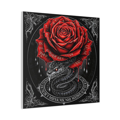 Gothic Rose Snake Canvas Art – Dark Fantasy Wall Decor