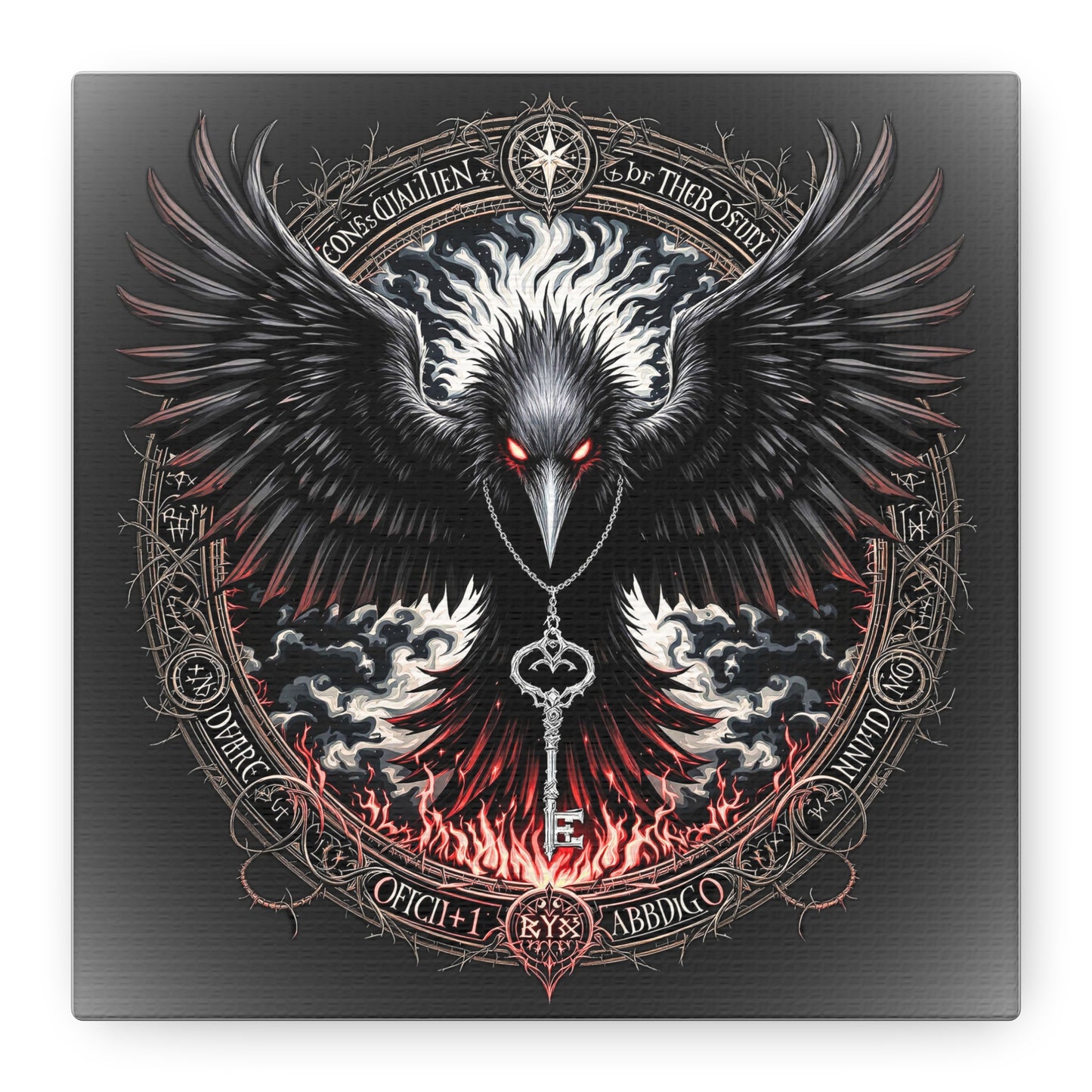 Raven Key Canvas Art - Dark Fantasy Wall Decor