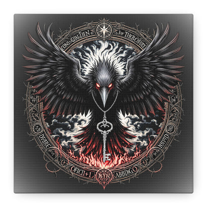 Raven Key Canvas Art - Dark Fantasy Wall Decor