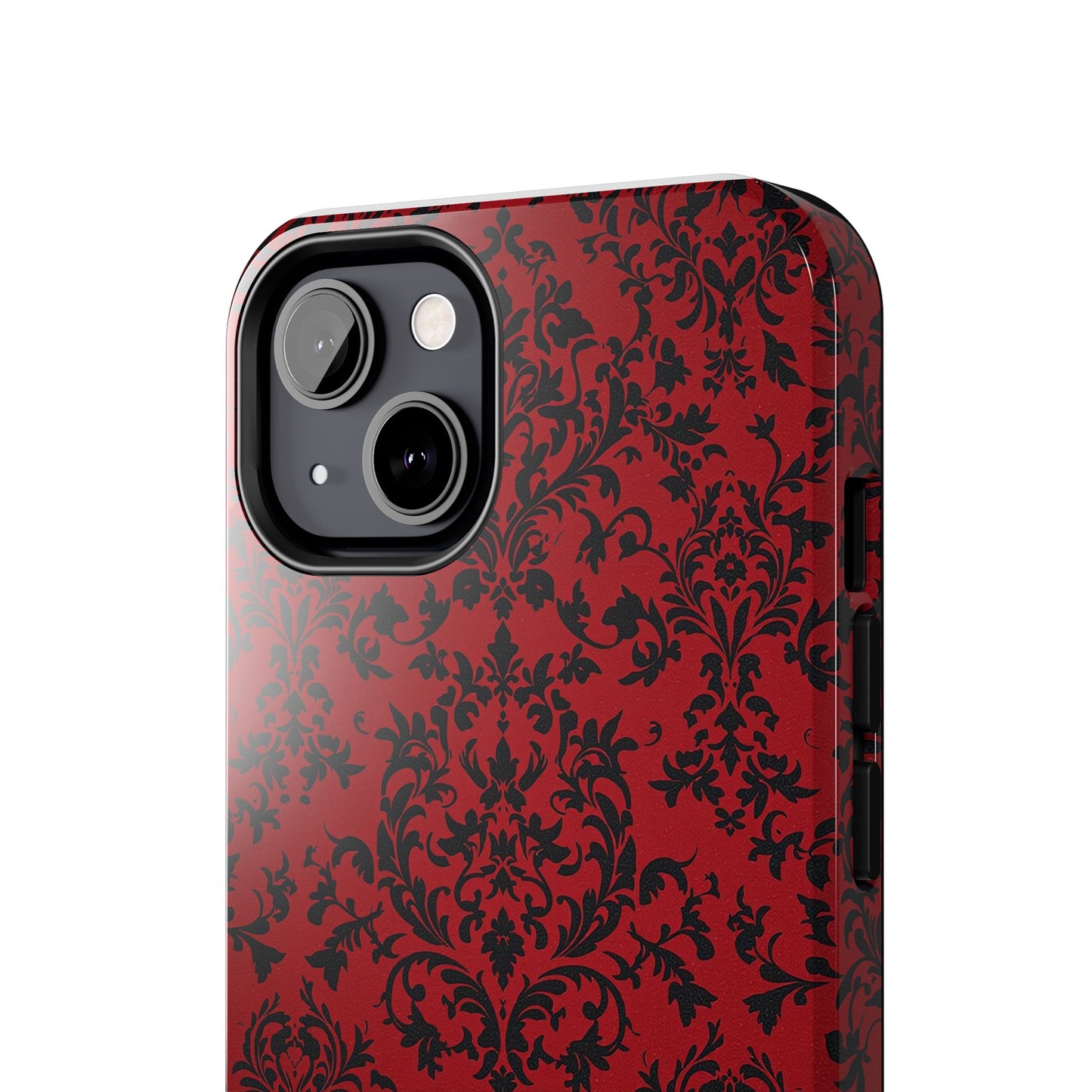 Elegant Red Floral Tough Phone Case - Durable, Stylish Protection for Your Device