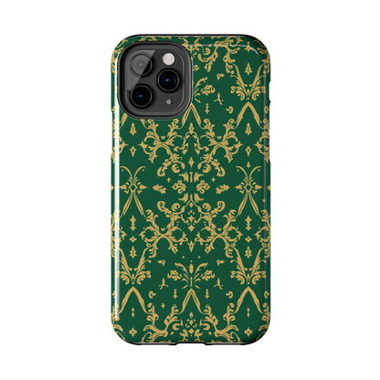 Elegant Damask Green Tough Phone Case