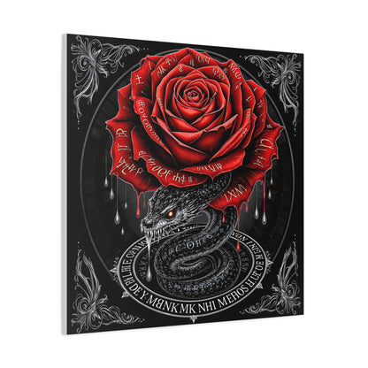 Gothic Rose Snake Canvas Art – Dark Fantasy Wall Decor