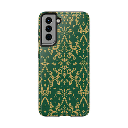 Elegant Damask Green Tough Phone Case