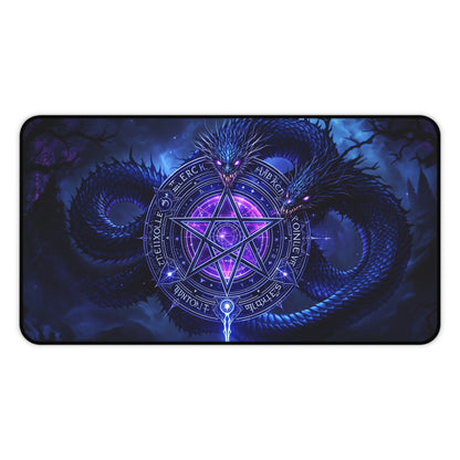 Mystical Dragon Desk Mat with Pentagram Design - Perfect for Gamers and Fantasy Lovers