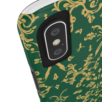 Elegant Damask Green Tough Phone Case