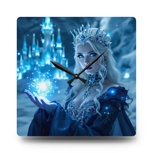 Magical Ice Queen Acrylic Wall Clock - Enchanting Home Decor