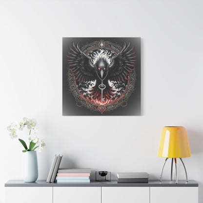 Raven Key Canvas Art - Dark Fantasy Wall Decor