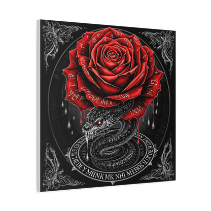 Gothic Rose Snake Canvas Art – Dark Fantasy Wall Decor