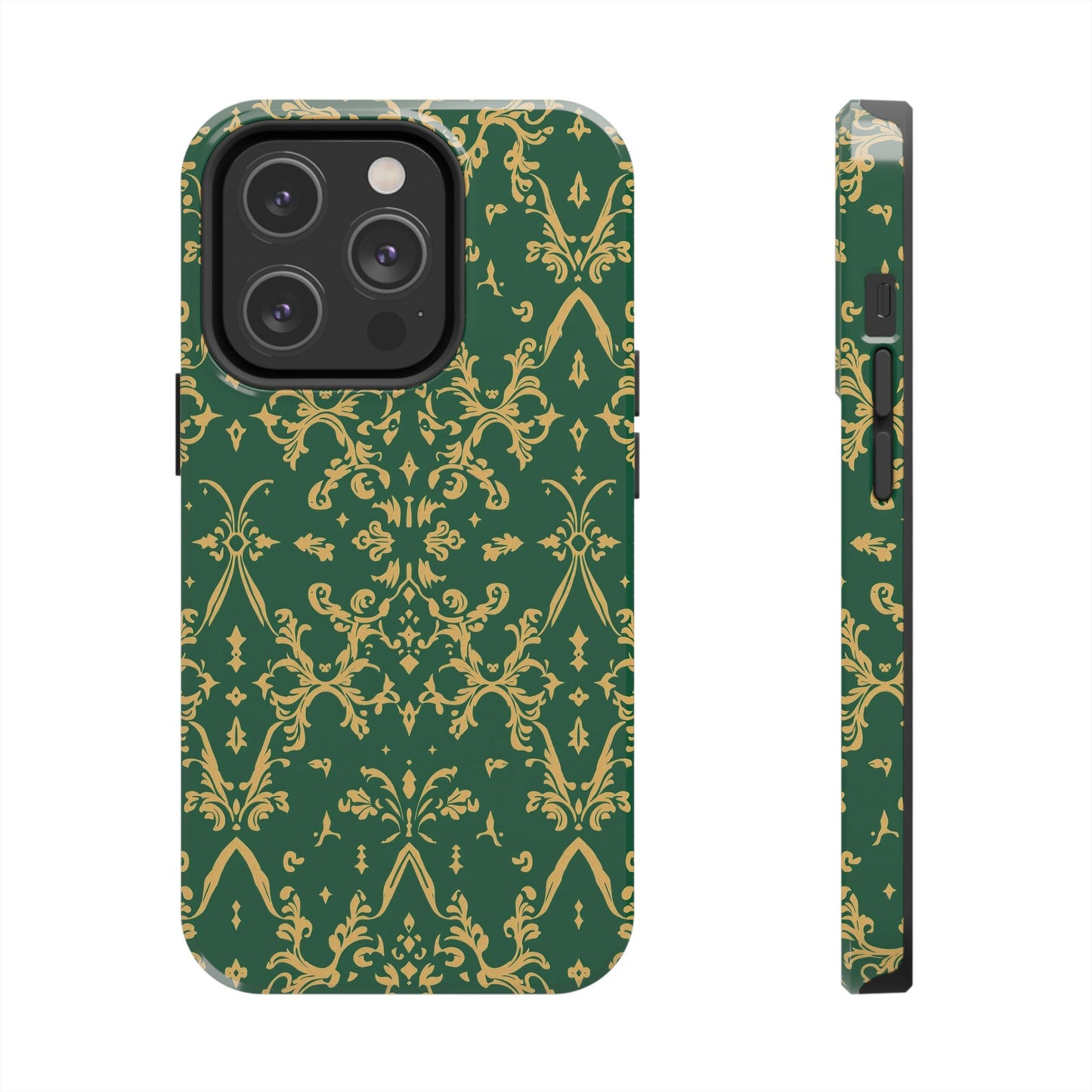 Elegant Damask Green Tough Phone Case