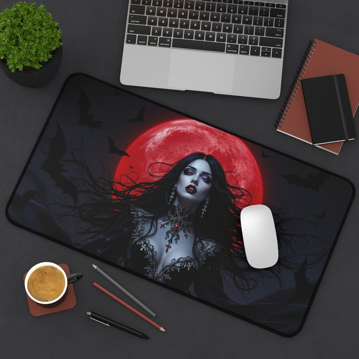 Gothic Vampire Desk Mat - Dark Fantasy Office Decor