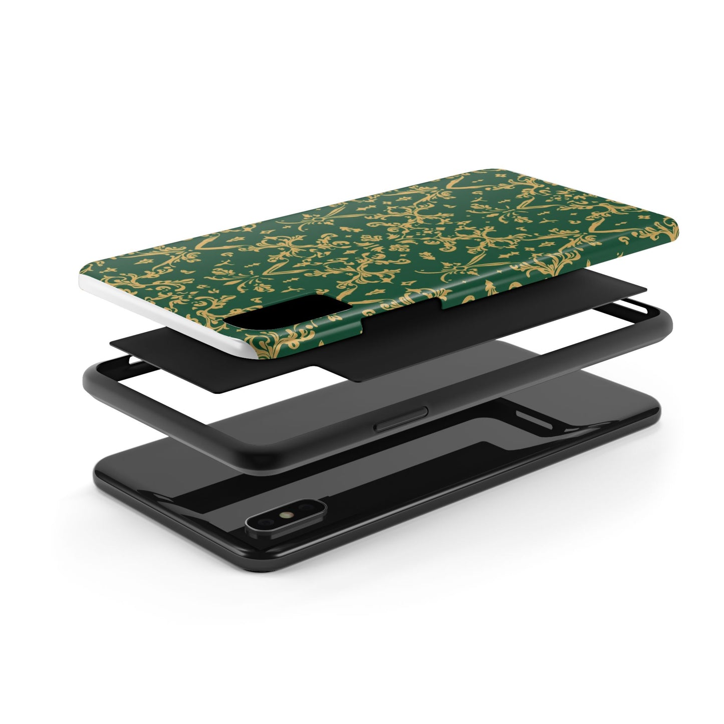 Elegant Damask Green Tough Phone Case