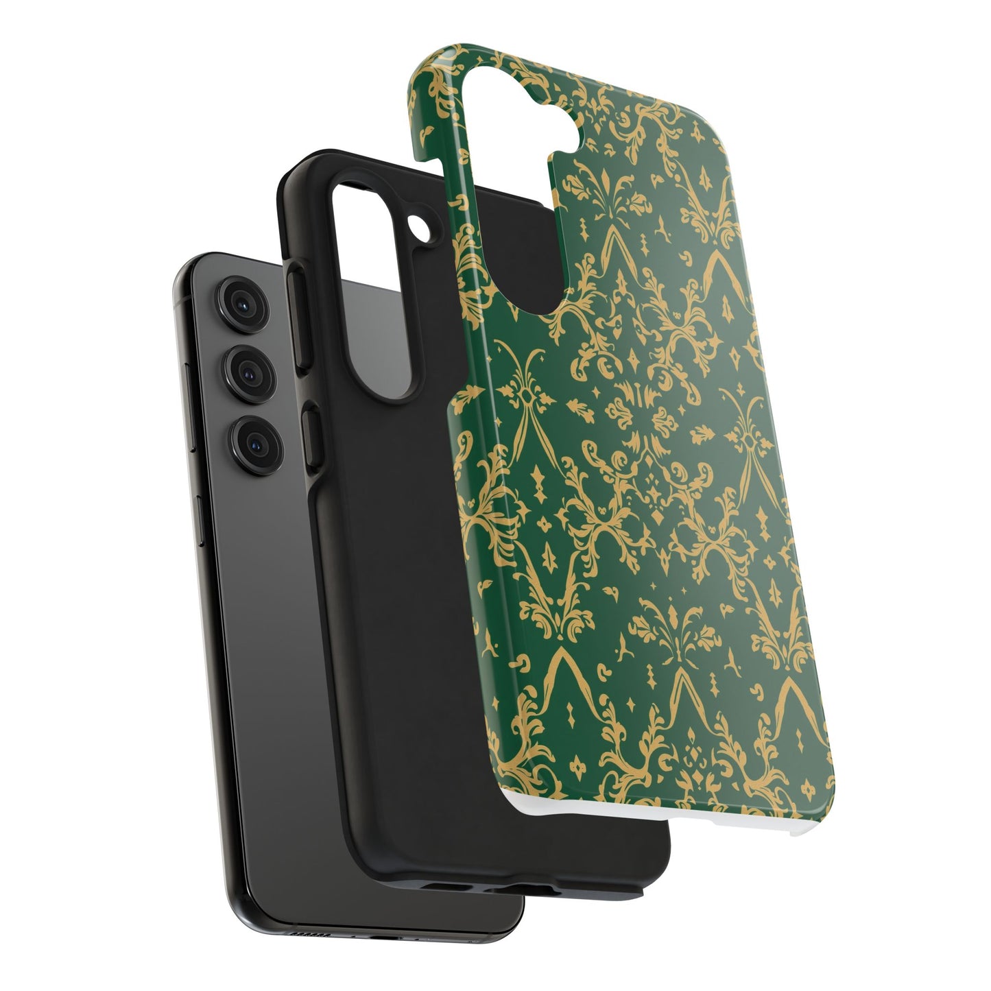 Elegant Damask Green Tough Phone Case