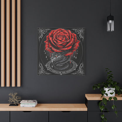 Gothic Rose Snake Canvas Art – Dark Fantasy Wall Decor