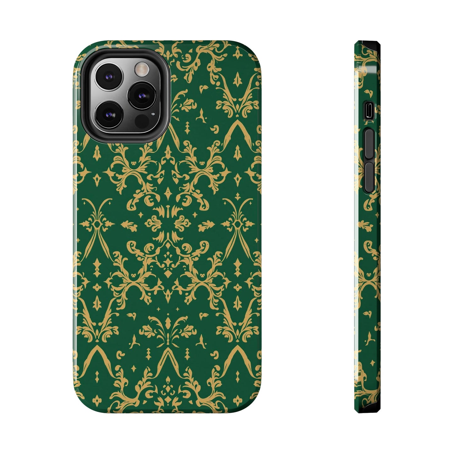 Elegant Damask Green Tough Phone Case