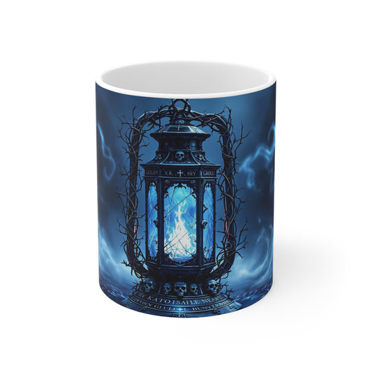 Mystical Lantern 11oz Coffee Mug - Dark Aesthetic Drinkware for Halloween and Everyday Use