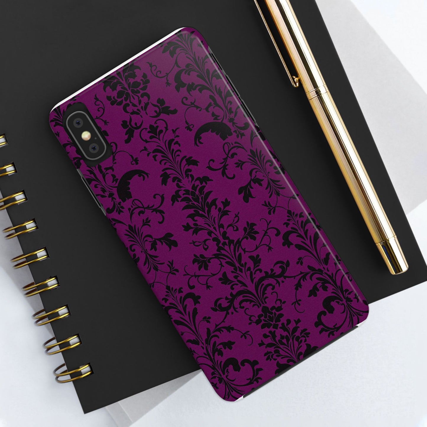 Elegant Damask Tough Phone Cases for Protection and Style