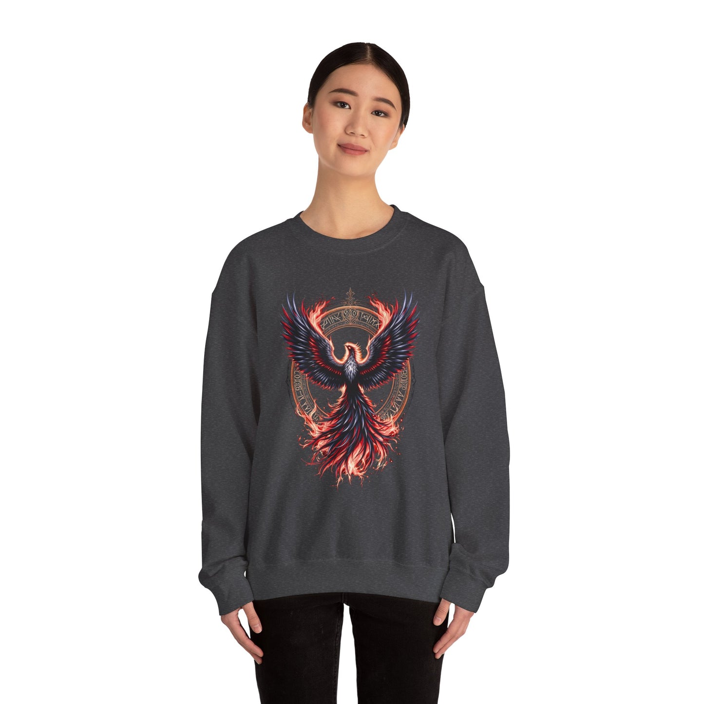 Phoenix Fire Unisex Heavy Blend™ Crewneck Sweatshirt - Bold Graphic Design