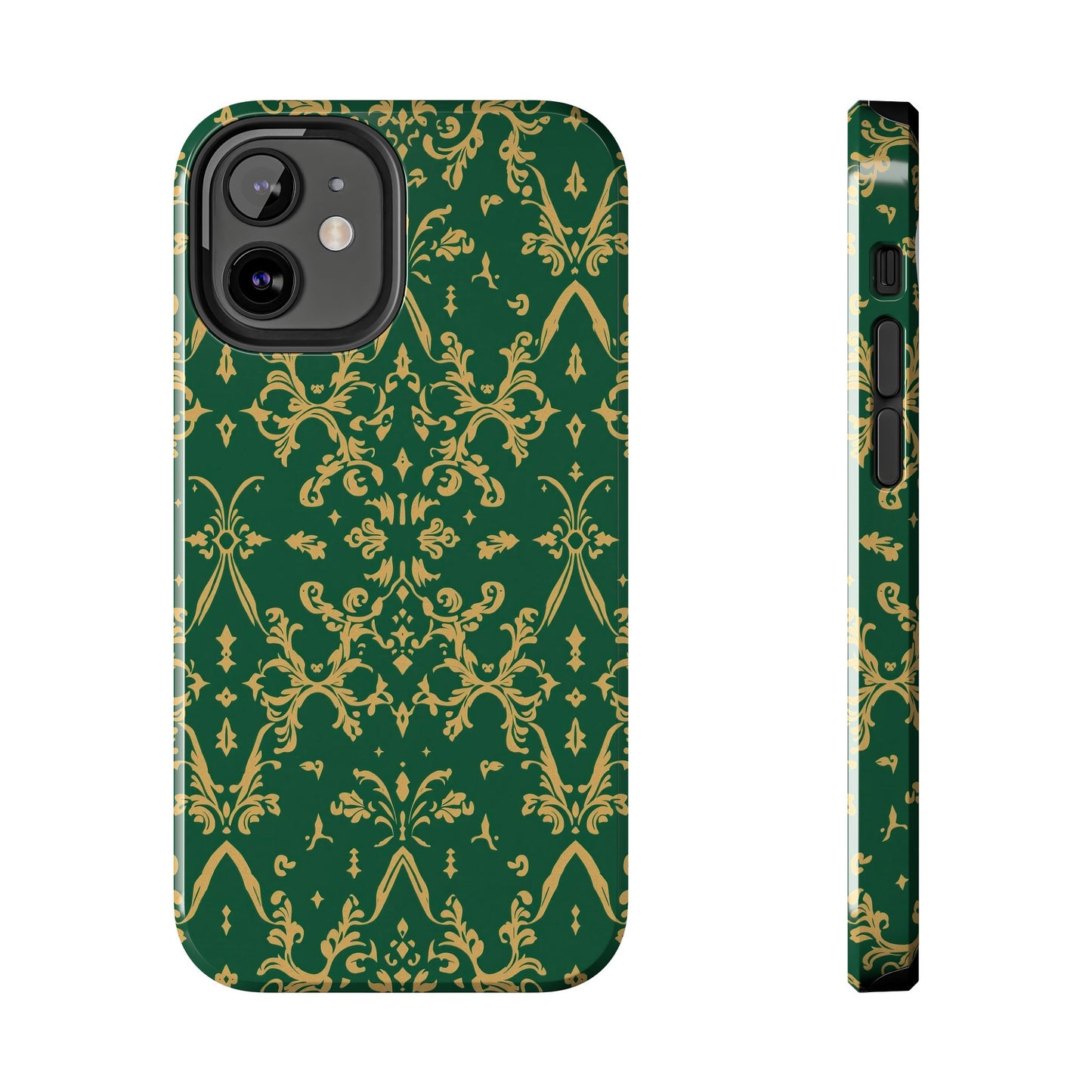 Elegant Damask Green Tough Phone Case