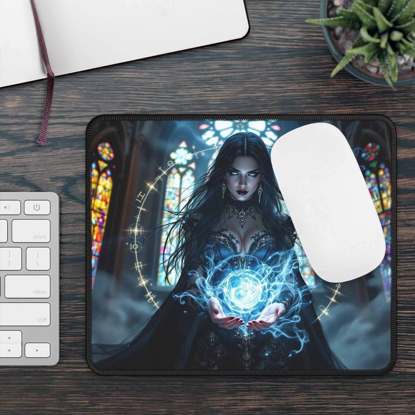 Mystical Sorceress Gaming Mouse Pad - Enchanting Desk Accessory for Gamers