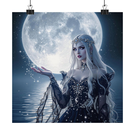 Mystical Moonlight Matte Vertical Posters - Enchanting Wall Art for Dreamers and Celebrations