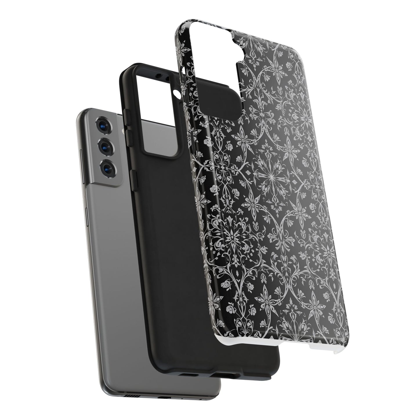 Elegant Floral Tough Phone Case - Durable Protection with Stylish Design