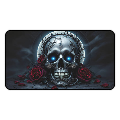 Gothic Skull and Roses Desk Mat - Dark Aesthetic Office Accessory