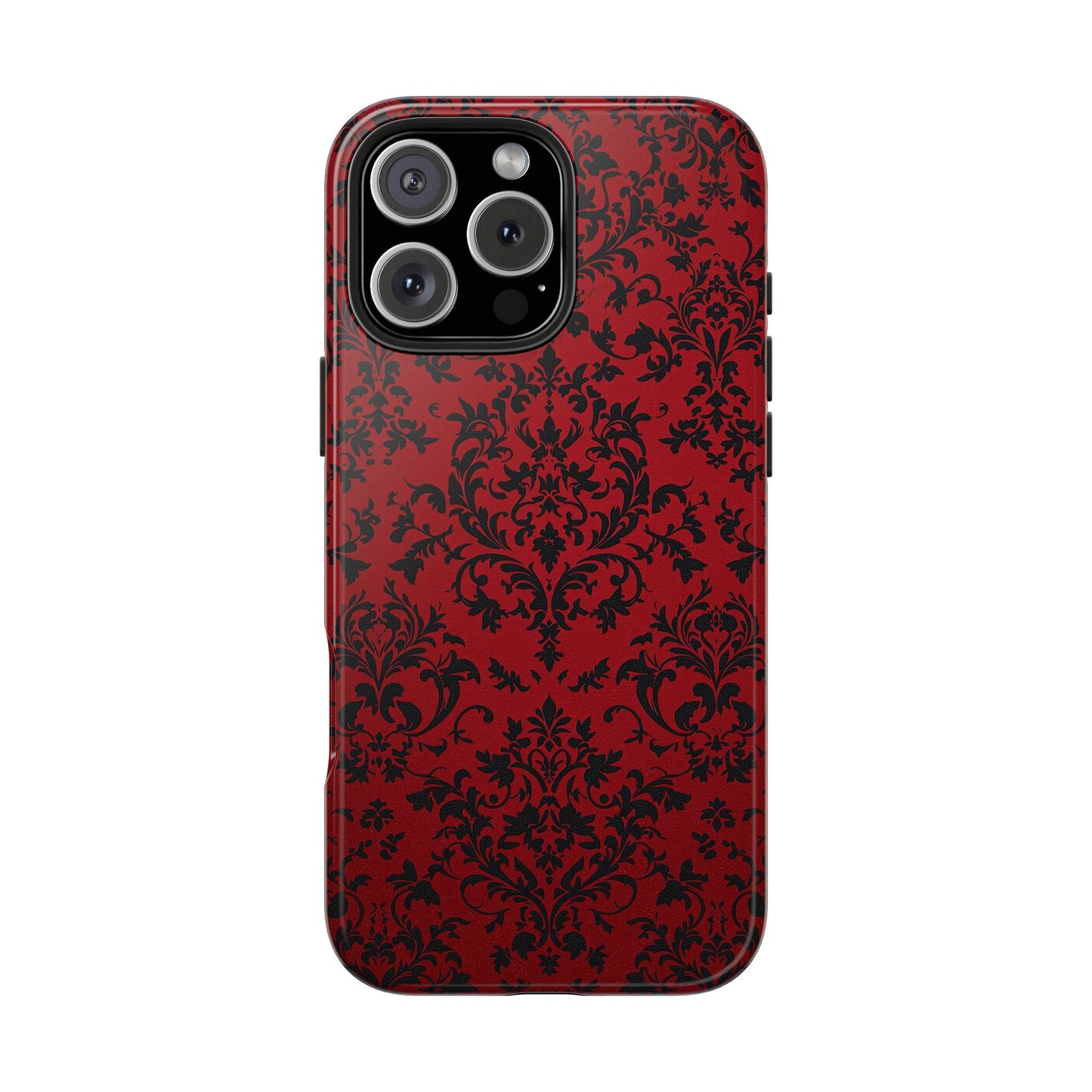 Elegant Red Floral Tough Phone Case - Durable, Stylish Protection for Your Device