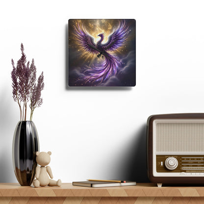 Mystical Phoenix Acrylic Wall Clock - Ethereal Home Decor for Dreamers