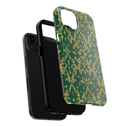 Elegant Damask Green Tough Phone Case